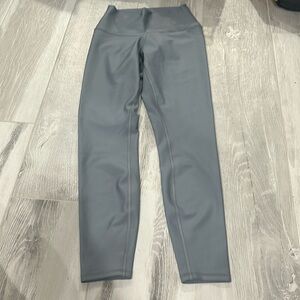 greyish blue alo yoga leggings